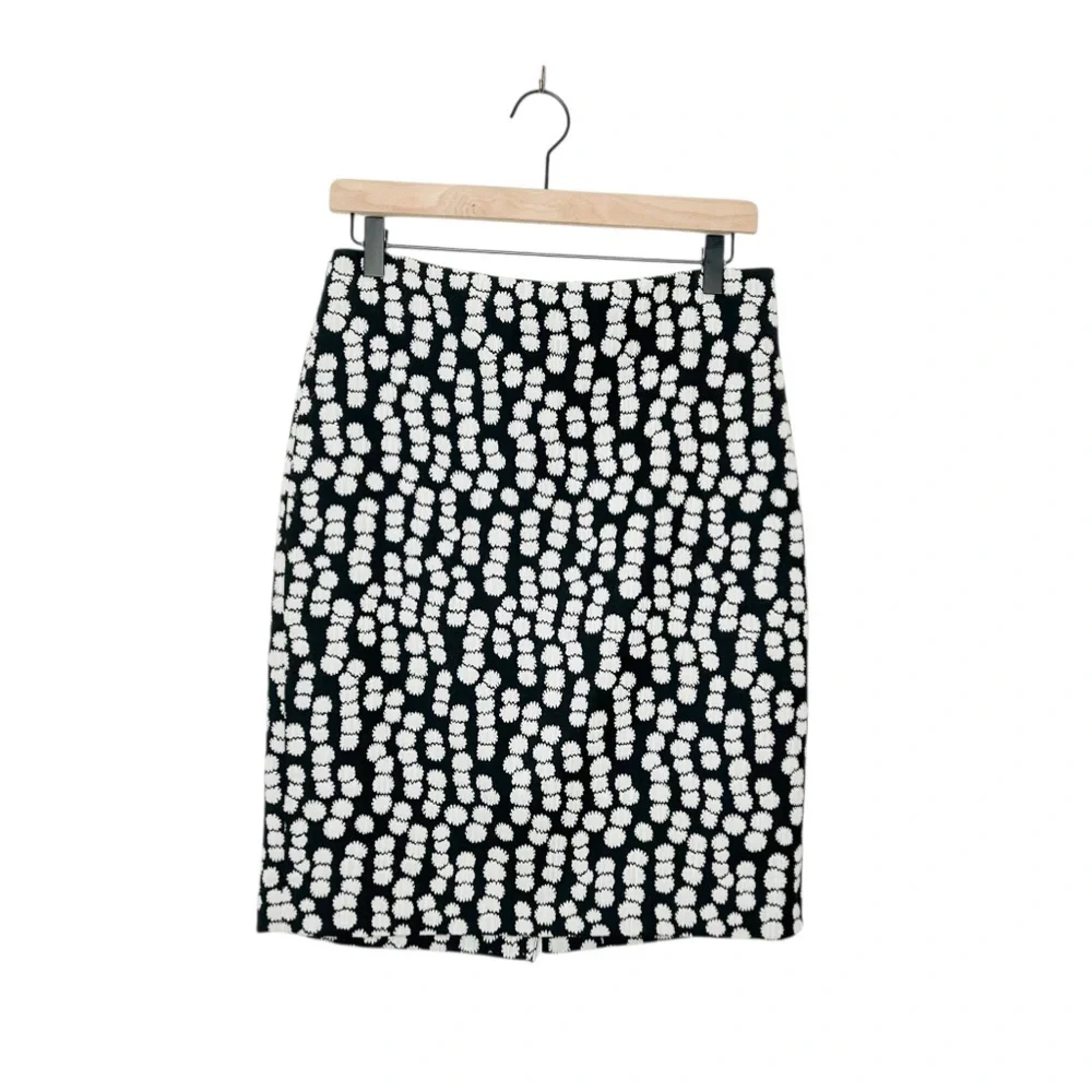 Ann Taylor Textured Knit Black White Business‎ Casual Career Pencil Skirt 4